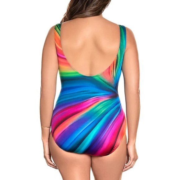 NWT Longitude Twisted Ways Multicolor One Piece Swimsuit - Picture 2 of 5